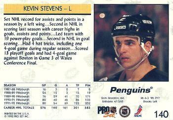 1992-93 Pro Set #140 Kevin Stevens Back