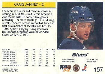1992-93 Pro Set #157 Craig Janney Back