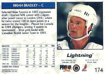 1992-93 Pro Set #174 Brian Bradley Back