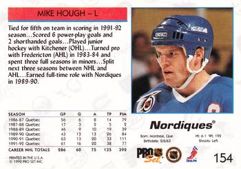 1992-93 Pro Set #154 Mike Hough Back