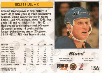 1992-93 Pro Set #156 Brett Hull Back