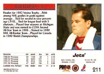 1992-93 Pro Set #211 Bob Essensa Back