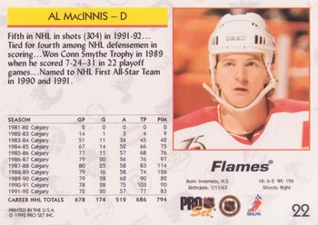 1992-93 Pro Set #22 Al MacInnis Back
