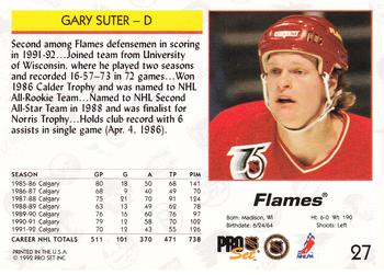 1992-93 Pro Set #27 Gary Suter Back