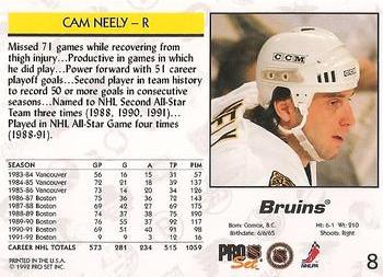 1992-93 Pro Set #8 Cam Neely Back