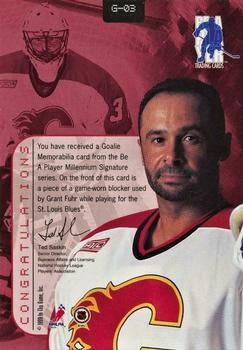 1999-00 Be a Player Millennium Signature Series - Goalie Memorabilia #G3 Grant Fuhr Back