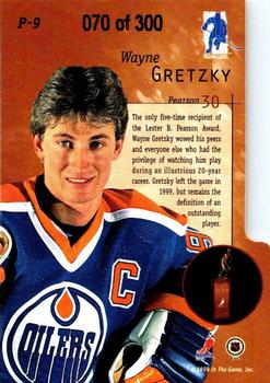 1999-00 Be a Player Millennium Signature Series - Pearson #P-9 Wayne Gretzky Back