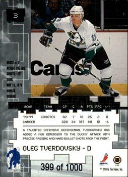1999-00 Be a Player Millennium Signature Series - Ruby #3 Oleg Tverdovsky Back