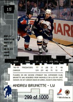 1999-00 Be a Player Millennium Signature Series - Ruby #15 Andrew Brunette Back