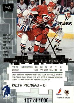 1999-00 Be a Player Millennium Signature Series - Ruby #48 Keith Primeau Back