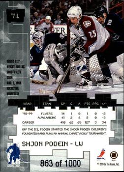 1999-00 Be a Player Millennium Signature Series - Ruby #71 Shjon Podein Back