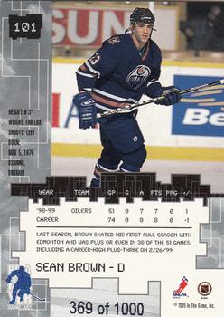1999-00 Be a Player Millennium Signature Series - Ruby #101 Sean Brown Back