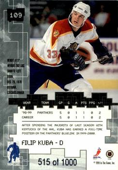 1999-00 Be a Player Millennium Signature Series - Ruby #109 Filip Kuba Back
