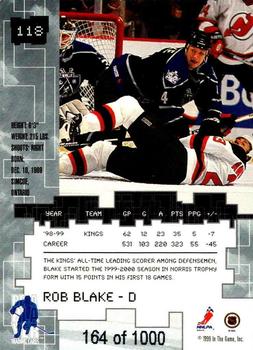 1999-00 Be a Player Millennium Signature Series - Ruby #118 Rob Blake Back