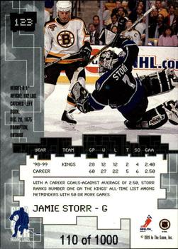1999-00 Be a Player Millennium Signature Series - Ruby #123 Jamie Storr Back