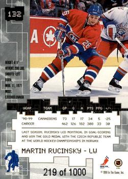 1999-00 Be a Player Millennium Signature Series - Ruby #132 Martin Rucinsky Back