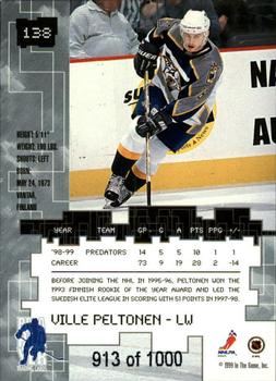 1999-00 Be a Player Millennium Signature Series - Ruby #138 Ville Peltonen Back