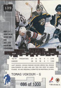 1999-00 Be a Player Millennium Signature Series - Ruby #139 Tomas Vokoun Back