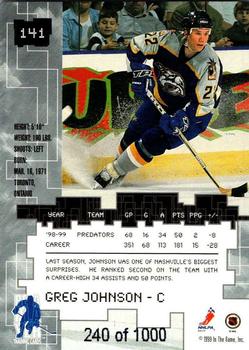1999-00 Be a Player Millennium Signature Series - Ruby #141 Greg Johnson Back