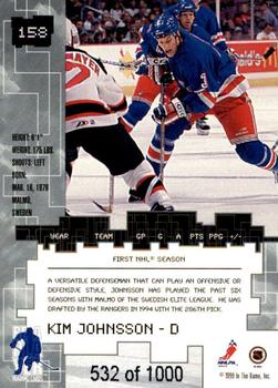 1999-00 Be a Player Millennium Signature Series - Ruby #158 Kim Johnsson Back
