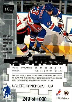 1999-00 Be a Player Millennium Signature Series - Ruby #165 Valeri Kamensky Back
