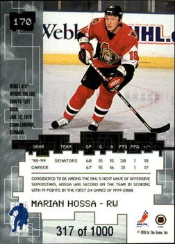 1999-00 Be a Player Millennium Signature Series - Ruby #170 Marian Hossa Back