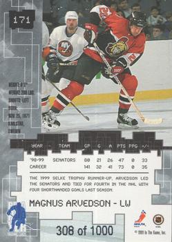 1999-00 Be a Player Millennium Signature Series - Ruby #171 Magnus Arvedson Back