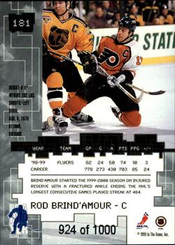 1999-00 Be a Player Millennium Signature Series - Ruby #181 Rod Brind'Amour Back