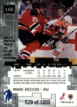1999-00 Be a Player Millennium Signature Series - Ruby #182 Mark Recchi Back