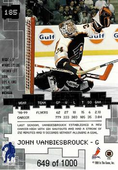 1999-00 Be a Player Millennium Signature Series - Ruby #185 John Vanbiesbrouck Back