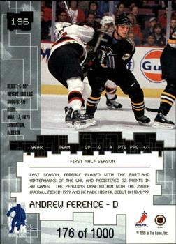 1999-00 Be a Player Millennium Signature Series - Ruby #196 Andrew Ference Back