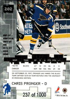 1999-00 Be a Player Millennium Signature Series - Ruby #202 Chris Pronger Back