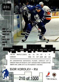 1999-00 Be a Player Millennium Signature Series - Ruby #231 Igor Korolev Back