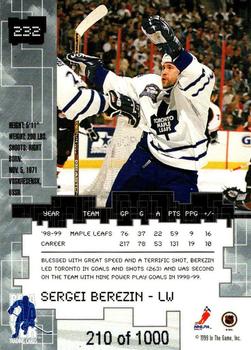 1999-00 Be a Player Millennium Signature Series - Ruby #232 Sergei Berezin Back