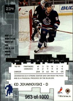 1999-00 Be a Player Millennium Signature Series - Ruby #234 Ed Jovanovski Back