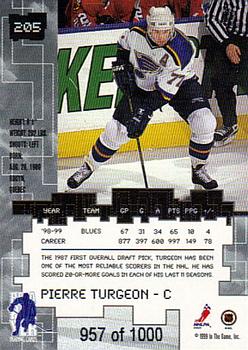 1999-00 Be a Player Millennium Signature Series - Ruby #205 Pierre Turgeon Back