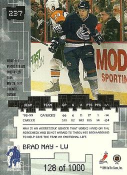 1999-00 Be a Player Millennium Signature Series - Ruby #237 Brad May Back