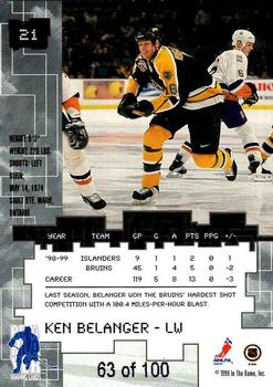 1999-00 Be a Player Millennium Signature Series - Sapphire #21 Ken Belanger Back