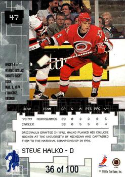1999-00 Be a Player Millennium Signature Series - Sapphire #47 Steve Halko Back