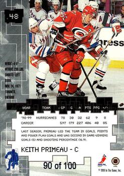 1999-00 Be a Player Millennium Signature Series - Sapphire #48 Keith Primeau Back
