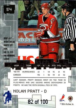 1999-00 Be a Player Millennium Signature Series - Sapphire #54 Nolan Pratt Back