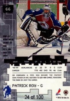 1999-00 Be a Player Millennium Signature Series - Sapphire #66 Patrick Roy Back