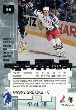 1999-00 Be a Player Millennium Signature Series - Sapphire #99 Wayne Gretzky Back