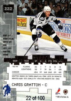 1999-00 Be a Player Millennium Signature Series - Sapphire #222 Chris Gratton Back
