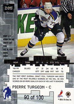 1999-00 Be a Player Millennium Signature Series - Sapphire #205 Pierre Turgeon Back