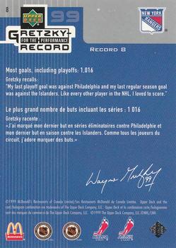 1999-00 Upper Deck McDonald's Wayne Gretzky Performance for the Record #8 Wayne Gretzky Back
