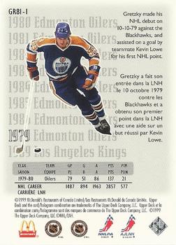 1999-00 Upper Deck Retro McDonald's - The Great Career #GR81-1 Wayne Gretzky Back