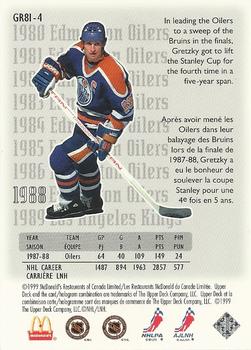 1999-00 Upper Deck Retro McDonald's - The Great Career #GR81-4 Wayne Gretzky Back