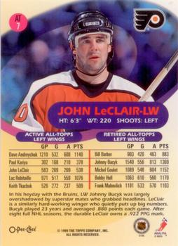 1999-00 O-Pee-Chee - All-Topps #AT7 John LeClair Back