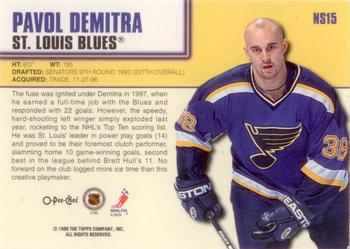 1999-00 O-Pee-Chee - Now Starring #NS15 Pavol Demitra Back